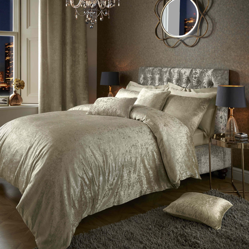 Rosdorf Park Loren Crushed Velvet Duvet Cover Set & Reviews Wayfair.co.uk